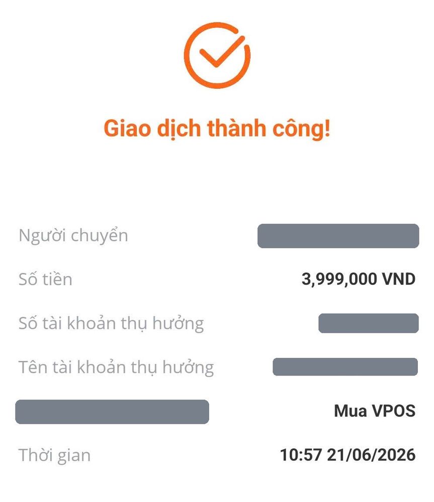 Ảnh chuyển khoản mua MePOS
