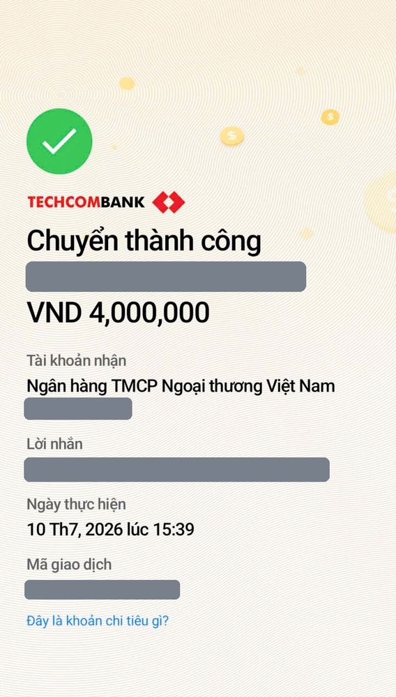 Ảnh chuyển khoản mua MePOS