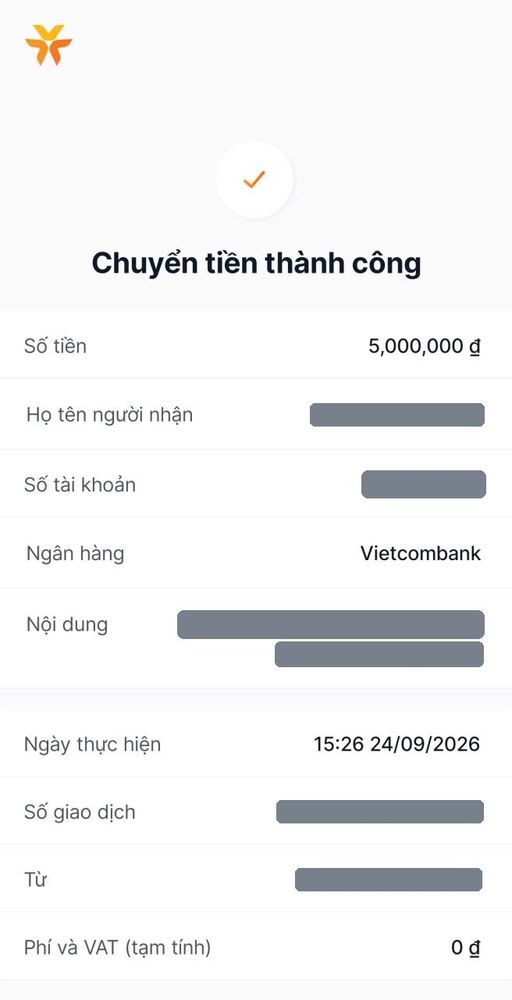 Ảnh chuyển khoản mua MePOS