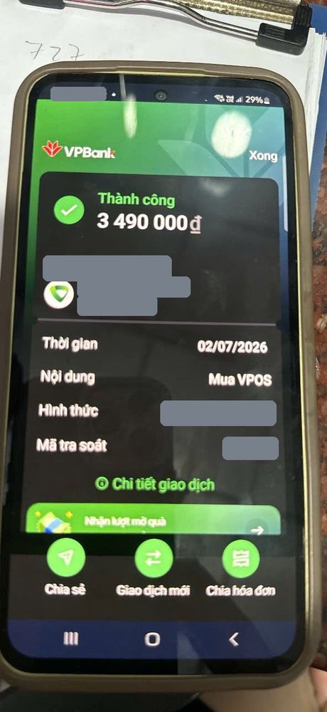 Ảnh chuyển khoản mua MePOS