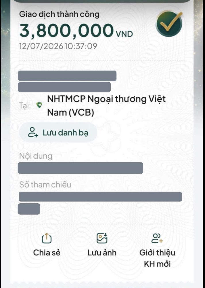 Ảnh chuyển khoản mua MePOS