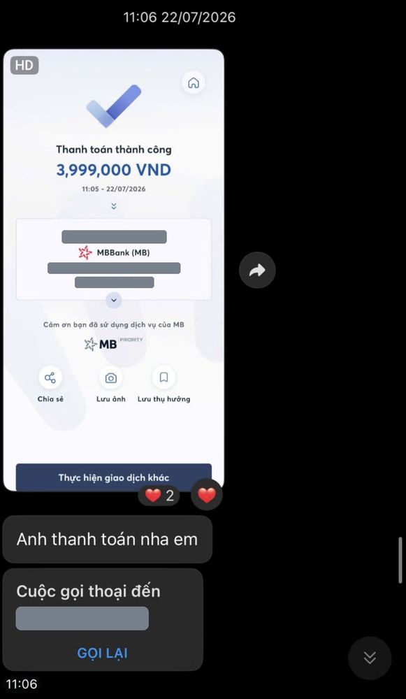 Ảnh chuyển khoản mua MePOS