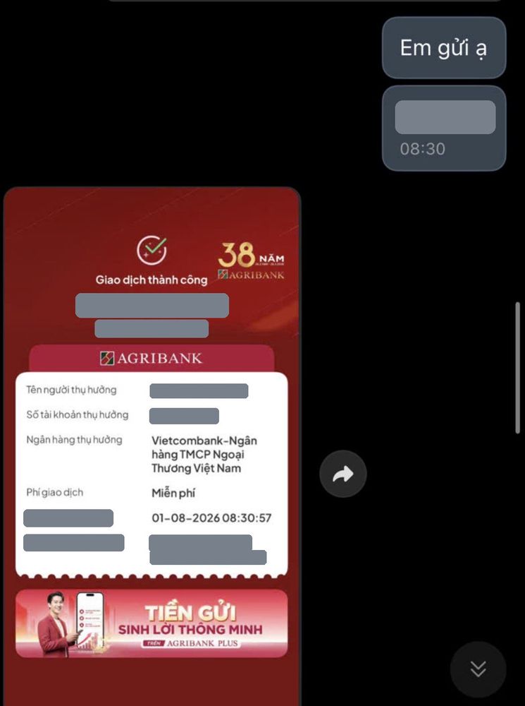 Ảnh chuyển khoản mua MePOS