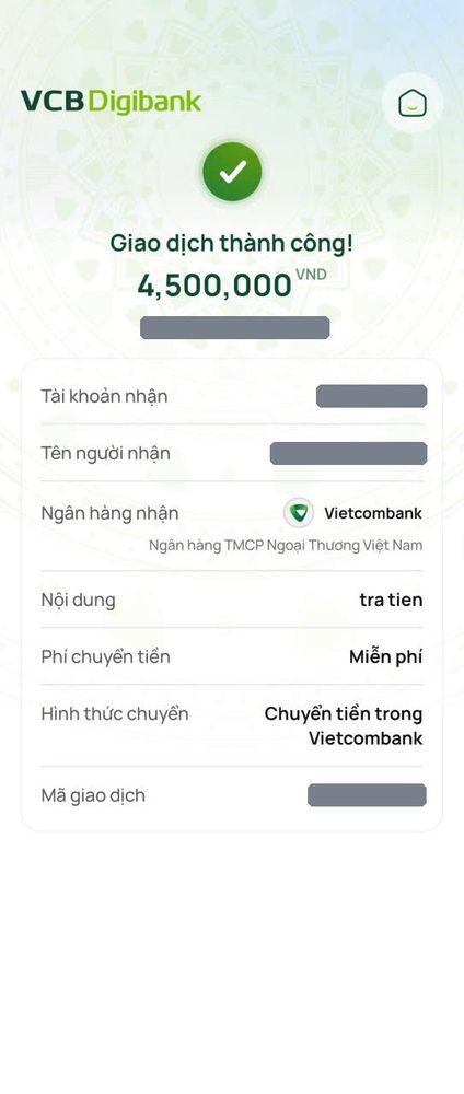 Ảnh chuyển khoản mua MePOS