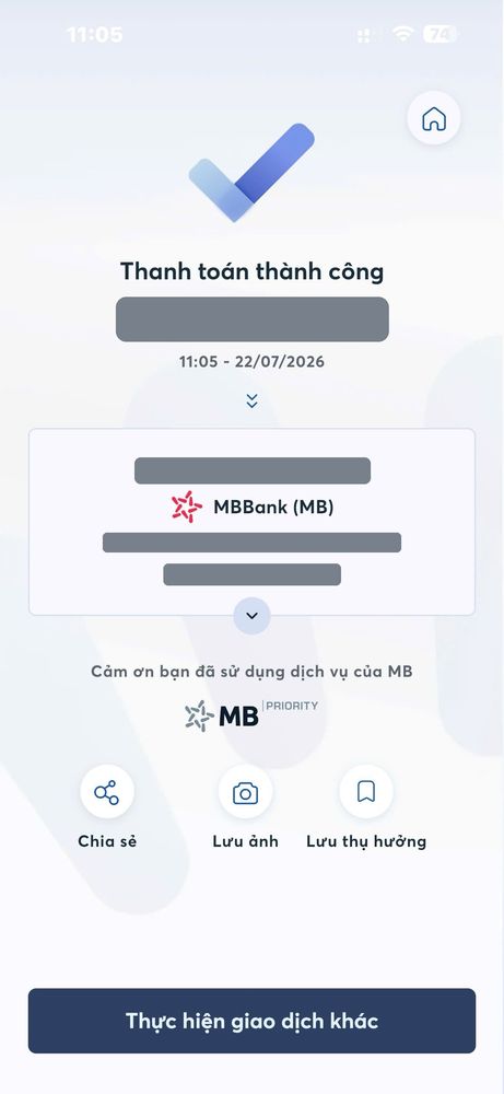 Ảnh chuyển khoản mua MePOS