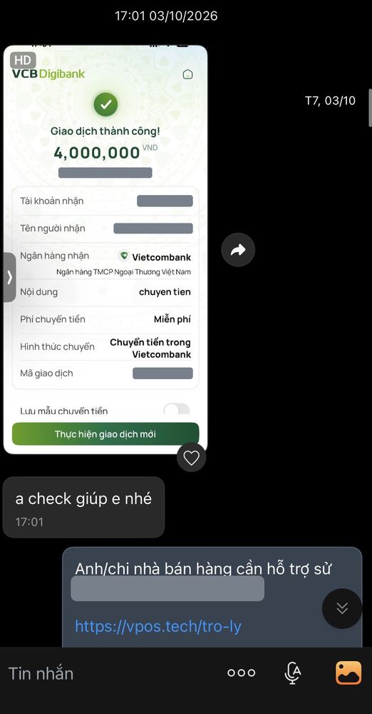 Ảnh chuyển khoản mua MePOS